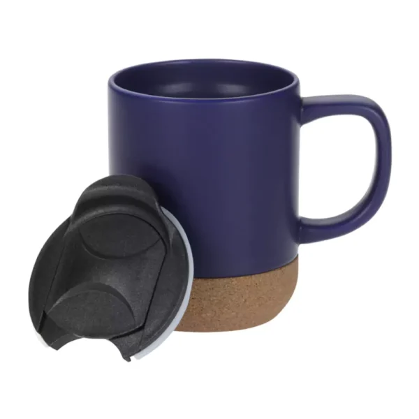Ceramic Mugs with Lid and Cork Base 385 ml - Image 9