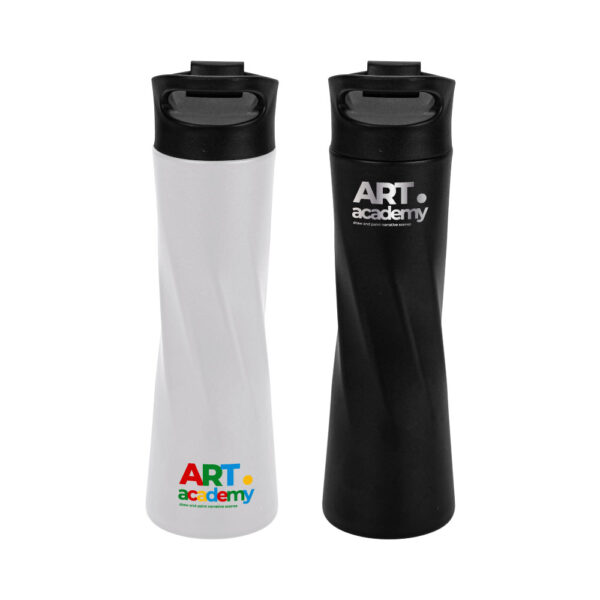 Double Wall SS Bottles Slim Waist Design Flip top Lid 500ml - Image 2