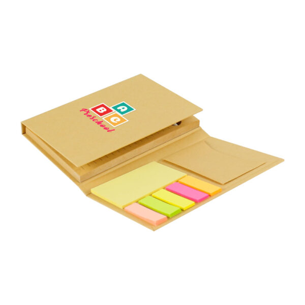 Tri-Fold Notepad with Sticky Notes, Pen, Card Slot and Ruler - Image 3