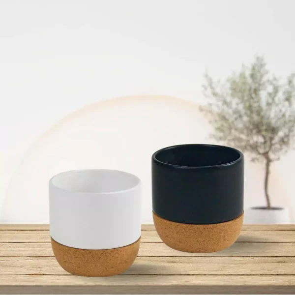 Ceramic Cup with Cork Base 6 oz Matte Finish - Image 3