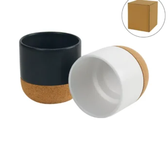 Ceramic Cup with Cork Base 6 oz Matte Finish