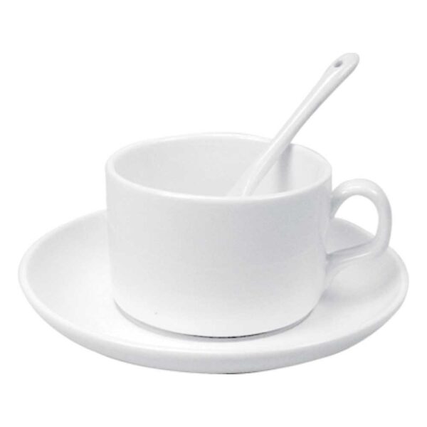Ceramic Saucer Teacups with Spoon - Image 3