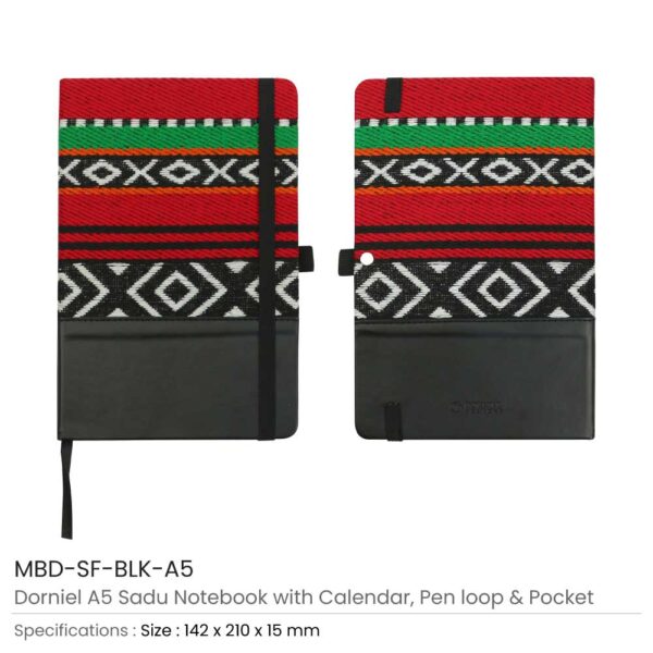 Dorniel A5 Notebooks with Calendar, Pen Loop & Pocket - Image 2