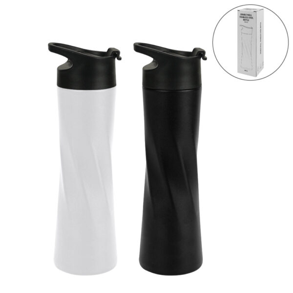 Double Wall SS Bottles Slim Waist Design Flip top Lid 500ml - Image 4