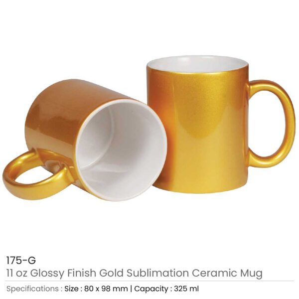 Gold Ceramic Mugs - Image 2