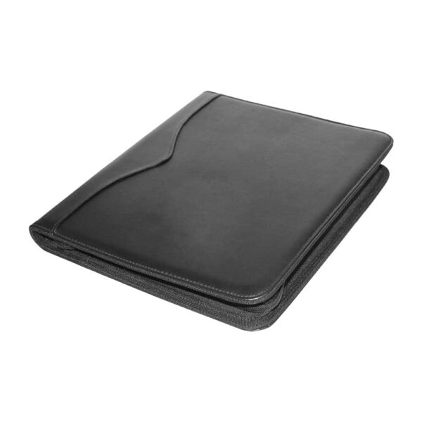 Leather Portfolio with Zipper and Calculator - Image 3