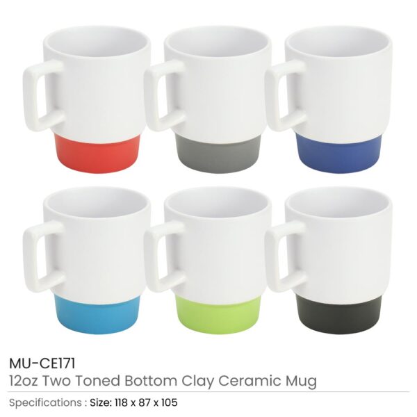 Ceramic Mugs with Bottom Clay in 12 Oz, Matte Finish - Image 9