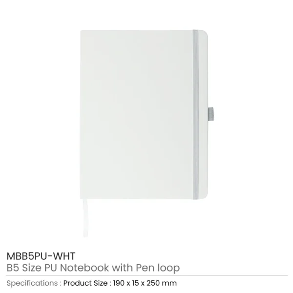 PU Notebooks B5 Size, Pen Loop, Ribbon Bookmark, Elastic Band - Image 8