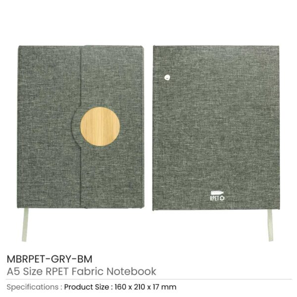 A5 RPET Notebooks with Bamboo & Magnetic Closure - Image 3