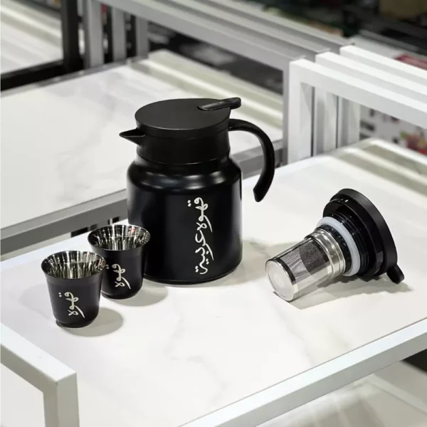 Arabic Tea & Coffee Pot with Cups Set 1000 ml - Image 2