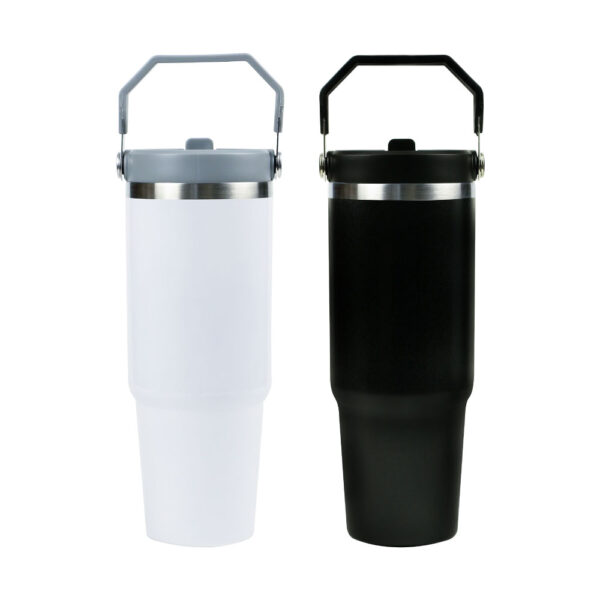 Tumbler with Handle & Straw SS Double Wall 900ml - Image 7