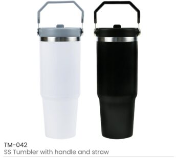 Tumbler with Handle & Straw SS Double Wall 900ml