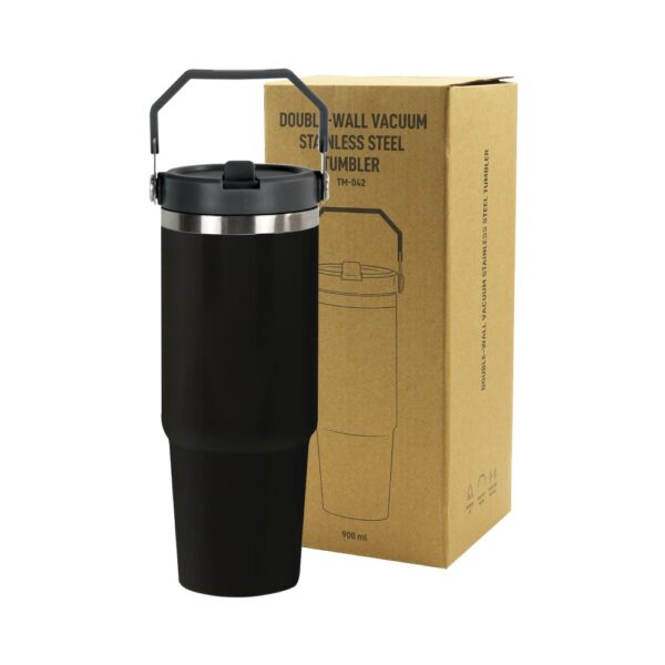 Tumbler with Handle & Straw SS Double Wall 900ml - Image 6