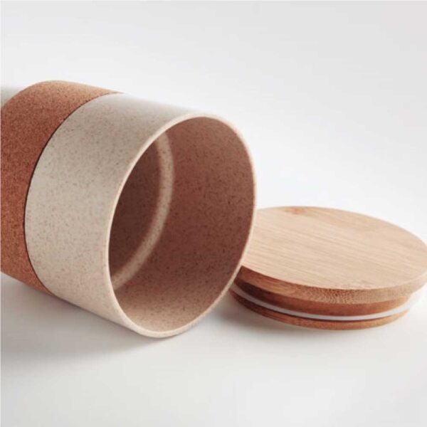 Wheat Straw Cups with Bamboo Lid and Cork Grip - Image 3