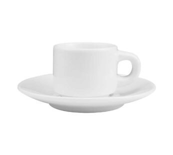 Sublimation White Ceramic Cup & Saucer 77ml Capacity
