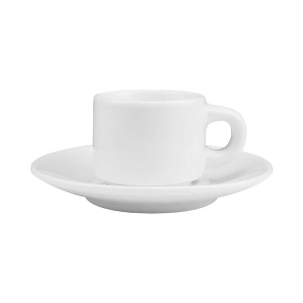 Sublimation White Ceramic Cup & Saucer 100ml Capacity - Image 2