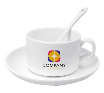 Ceramic Saucer Teacups with Spoon