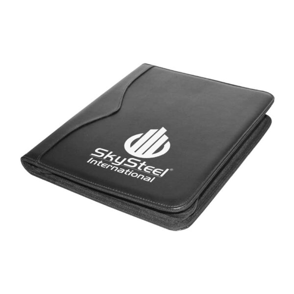 Leather Portfolio with Zipper and Calculator - Image 4